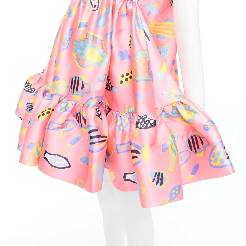 Romance Was Born Illustration Babydoll Dress Pink Polyester Very good - Back View