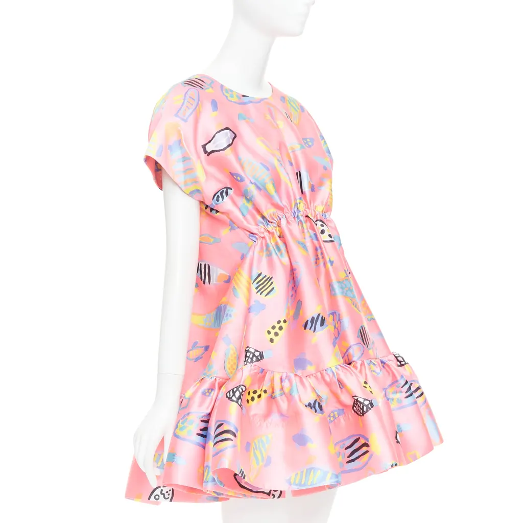 Romance Was Born Illustration Babydoll Dress Pink Polyester Very good - Inside View
