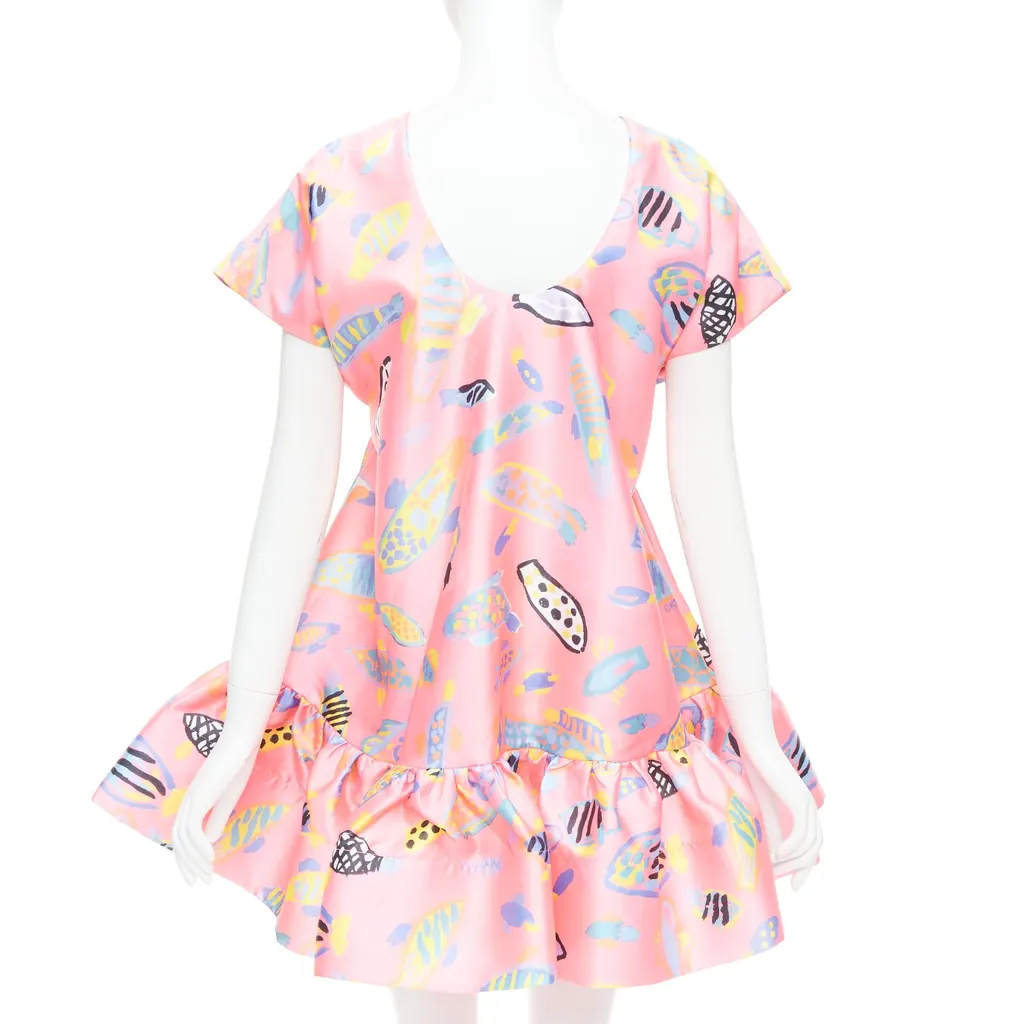 Romance Was Born Illustration Babydoll Dress Pink Polyester Very good - Box View