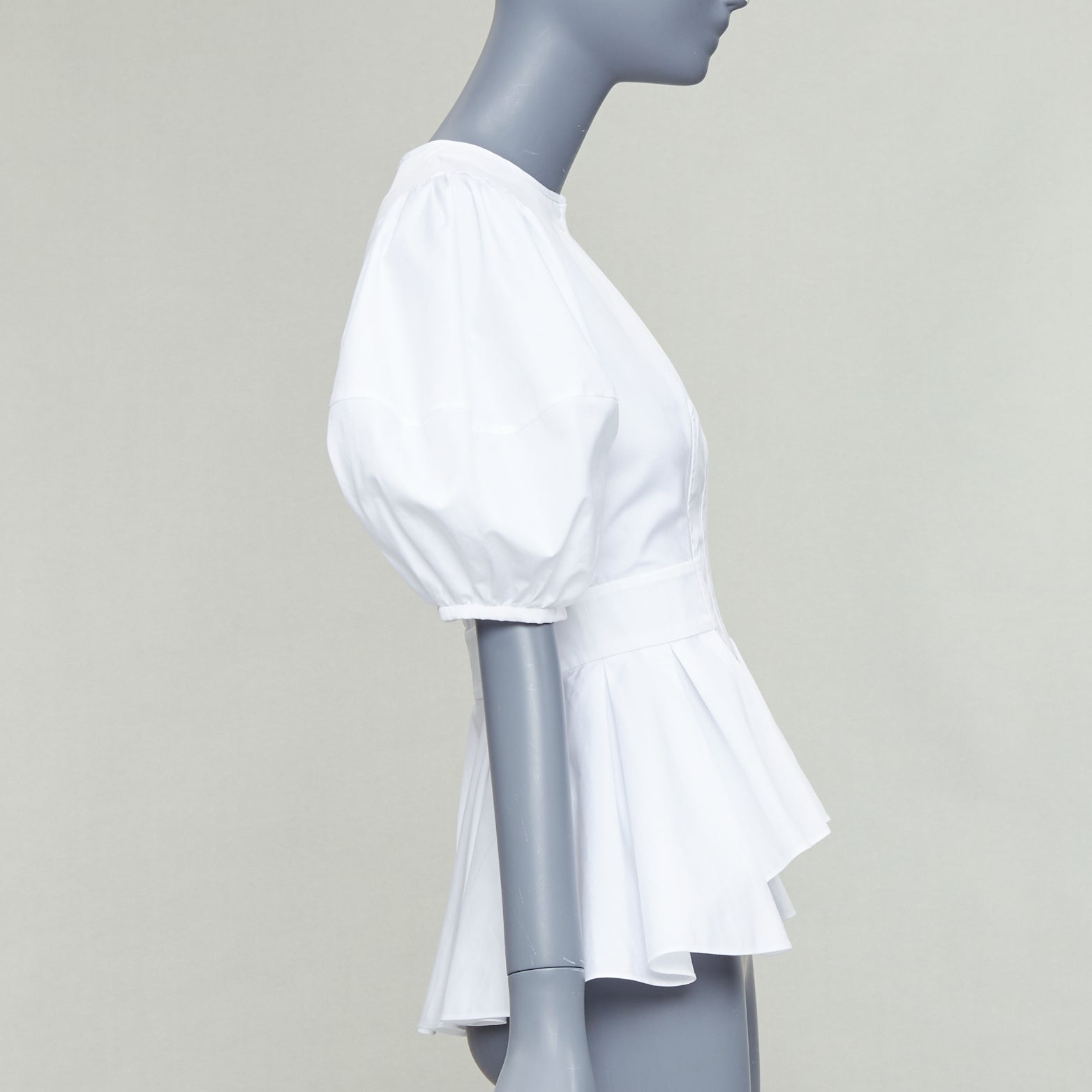 Alexander Mcqueen Pleated Peplum Shirt - 4