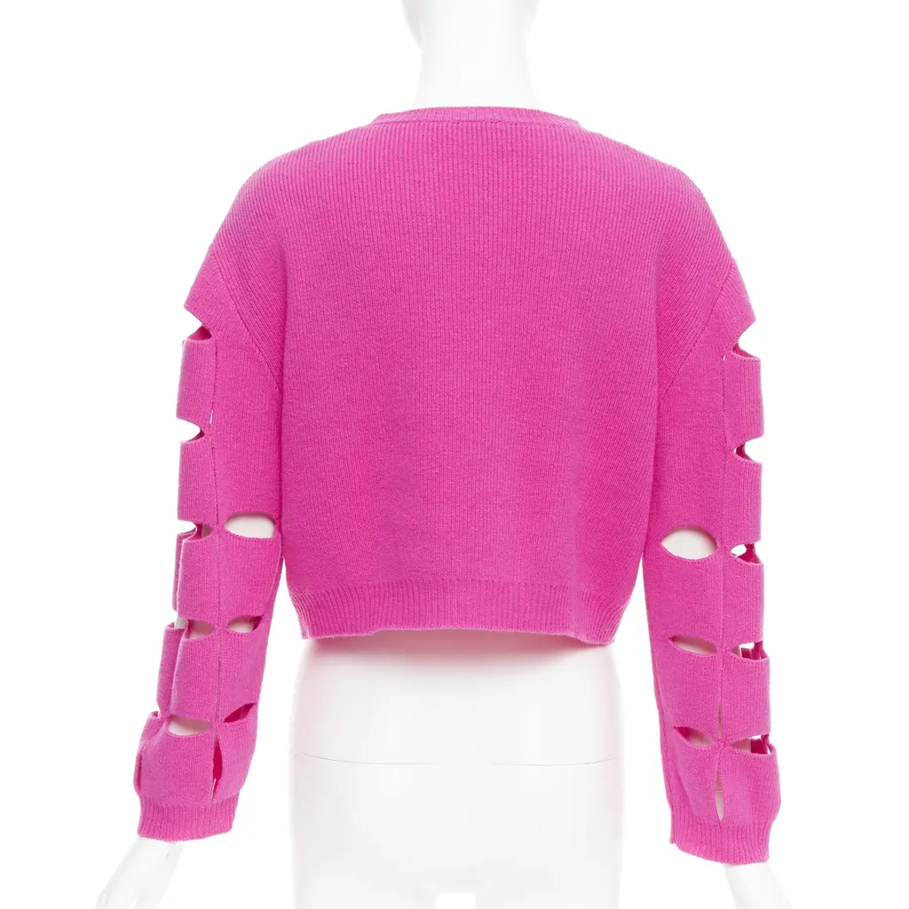 Valentino Cutout Crop Sweater Pink Wool Very good - Box View
