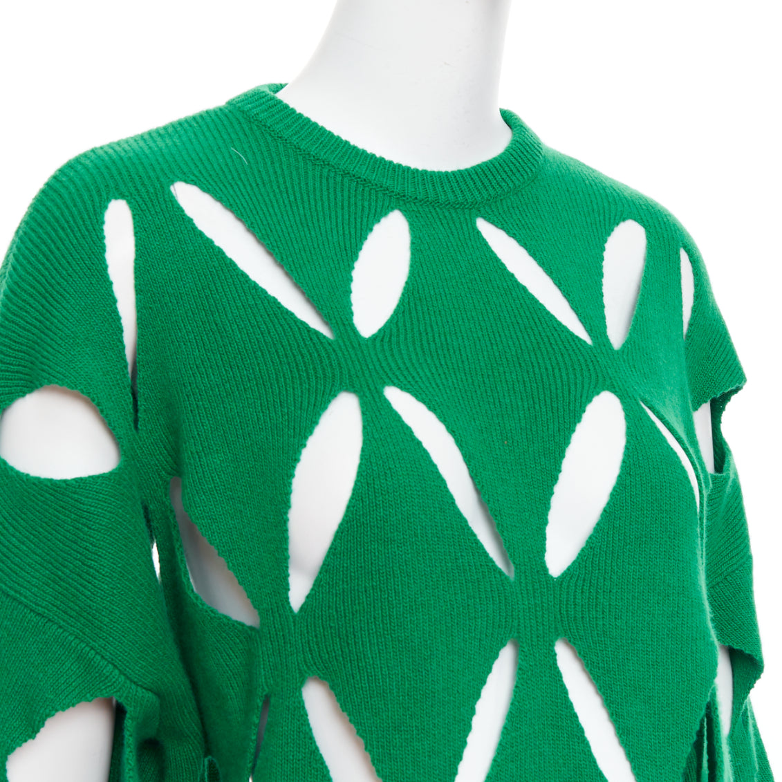 Valentino Garavani Green Cutout Sweater - Back view