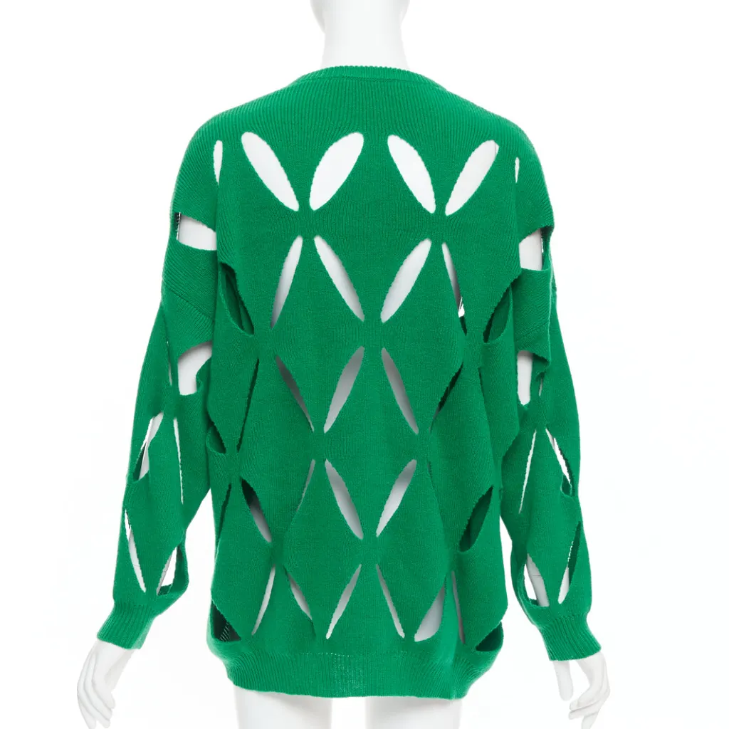 Valentino Green Cutout Sweater Green Wool Very good - Box View