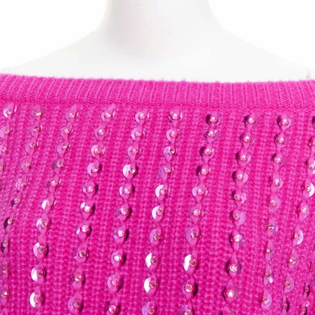 Valentino Jewel Mohair Sweater Pink Wool Very good - Back View