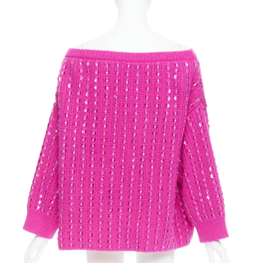 Valentino Jewel Mohair Sweater Pink Wool Very good - Box View