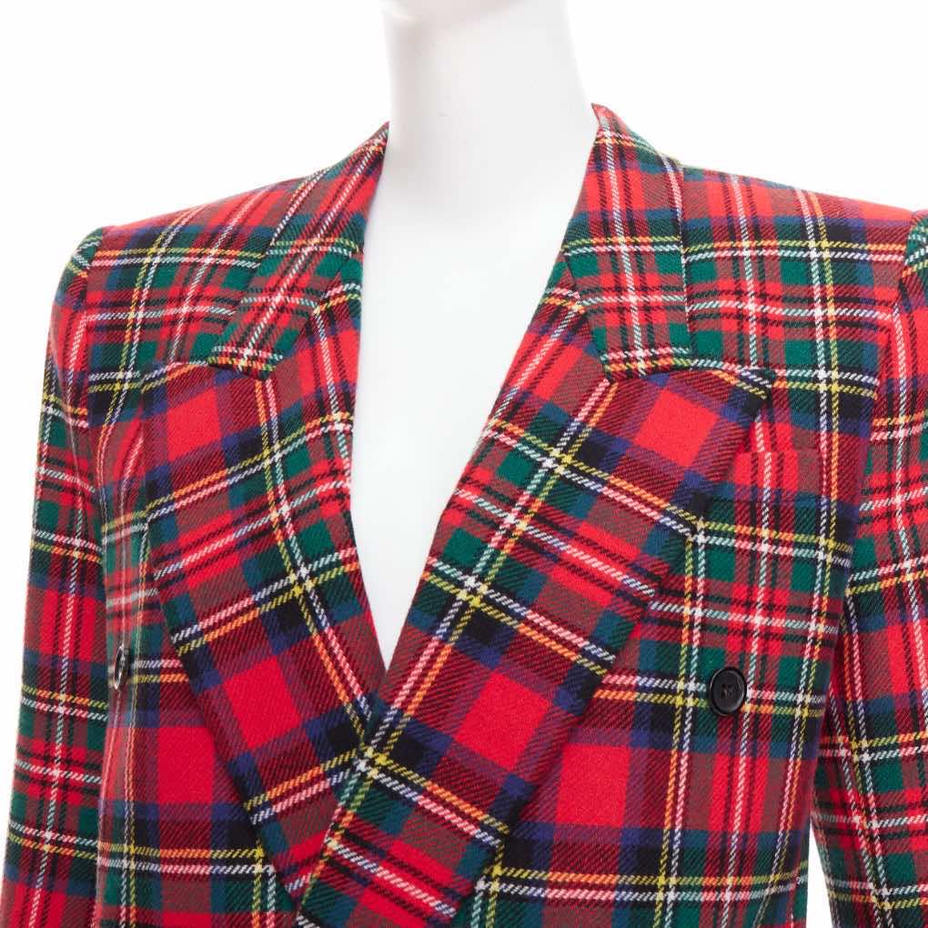 Saint Laurent Plaid Wool Blazer - Back view