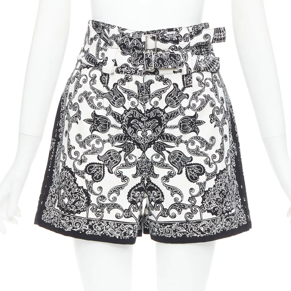 Dior Double Belt Shorts Black Cotton Very good - Front View
