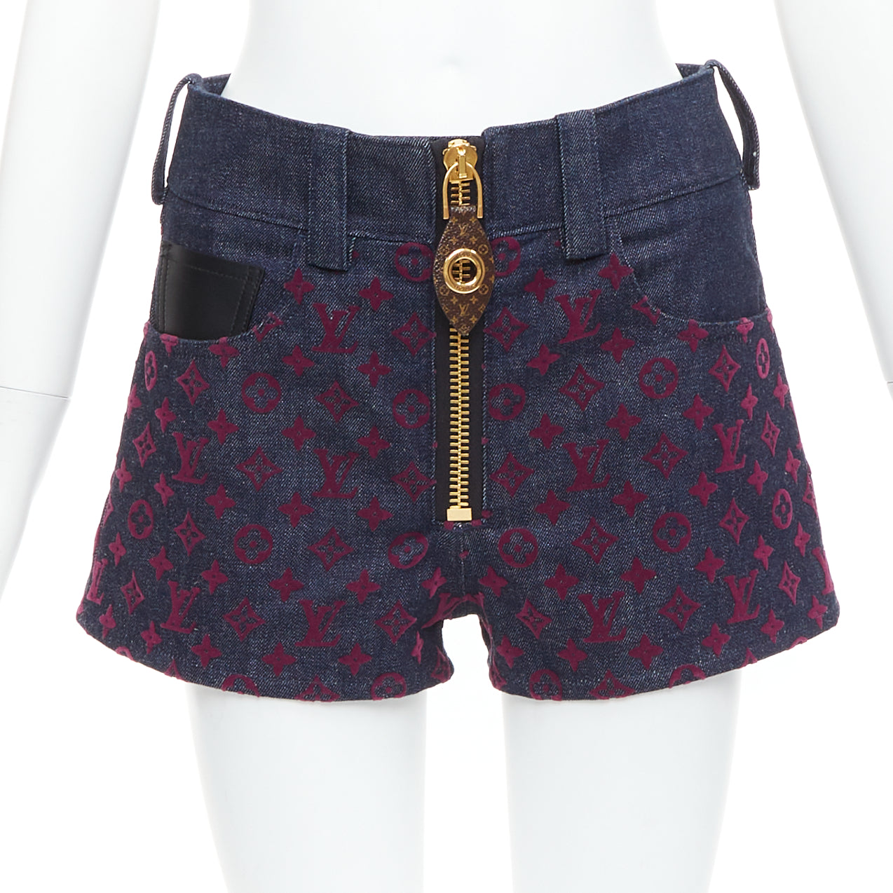 Louis Vuitton Flocked Denim Shorts