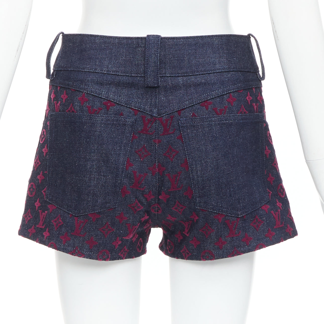 Louis Vuitton Flocked Denim Shorts - Side view