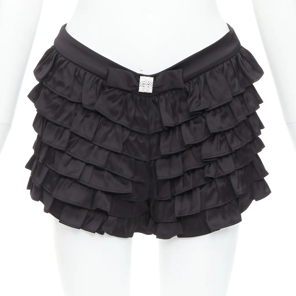 Shushu Tong Ruffle Bow Shorts Black Viscose Very good - Front View