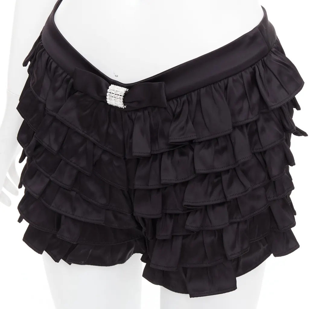Shushu Tong Ruffle Bow Shorts Black Viscose Very good - Back View