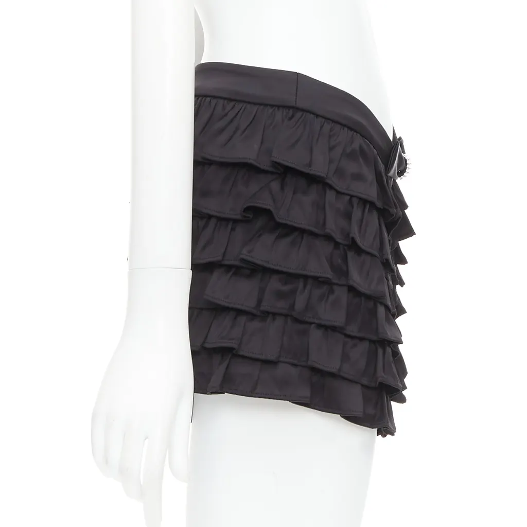Shushu Tong Ruffle Bow Shorts Black Viscose Very good - Model View