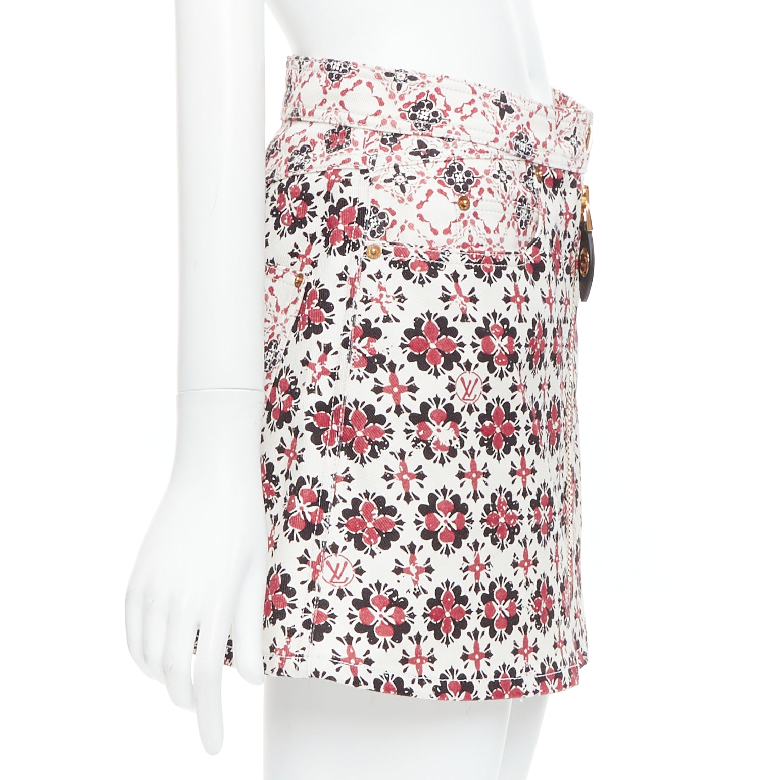 Louis Vuitton Floral Denim Skirt - 4
