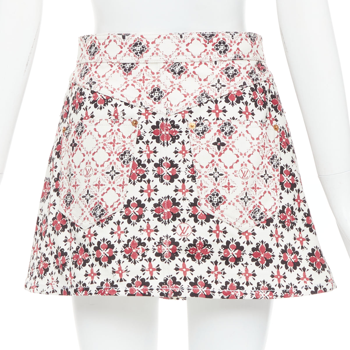 Louis Vuitton Floral Denim Skirt - Side view