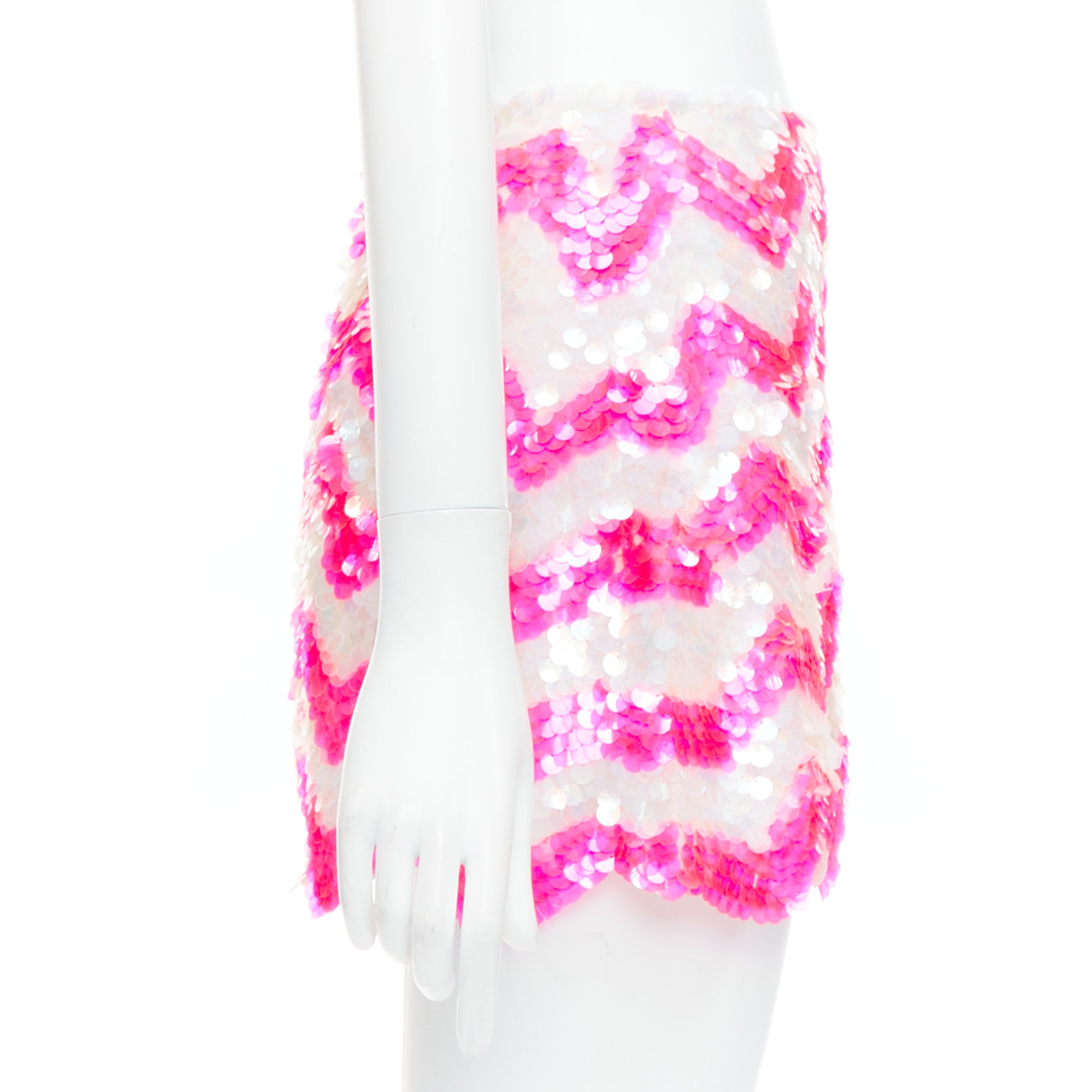 Ashish Chevron Sequin Skirt - 4