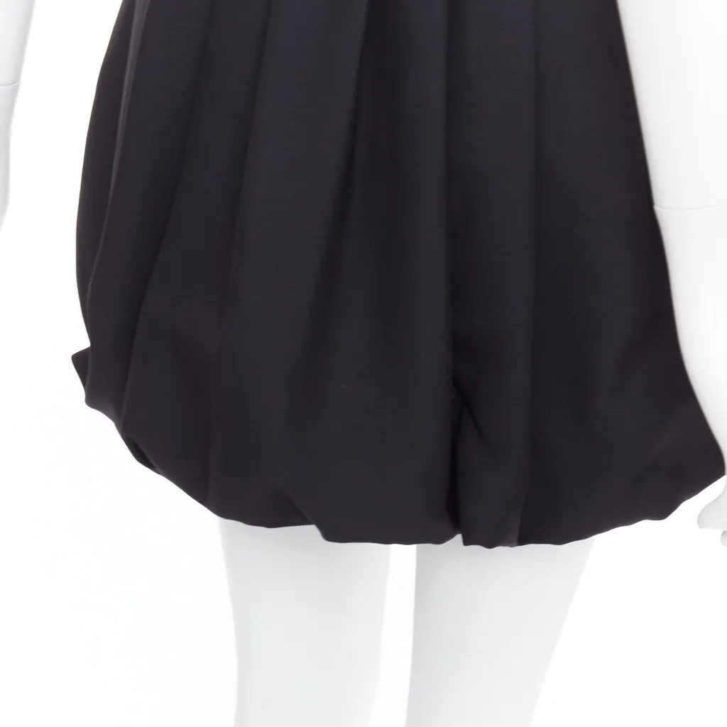Valentino Bubble Crepe Skirt Black Wool Very good - Back View