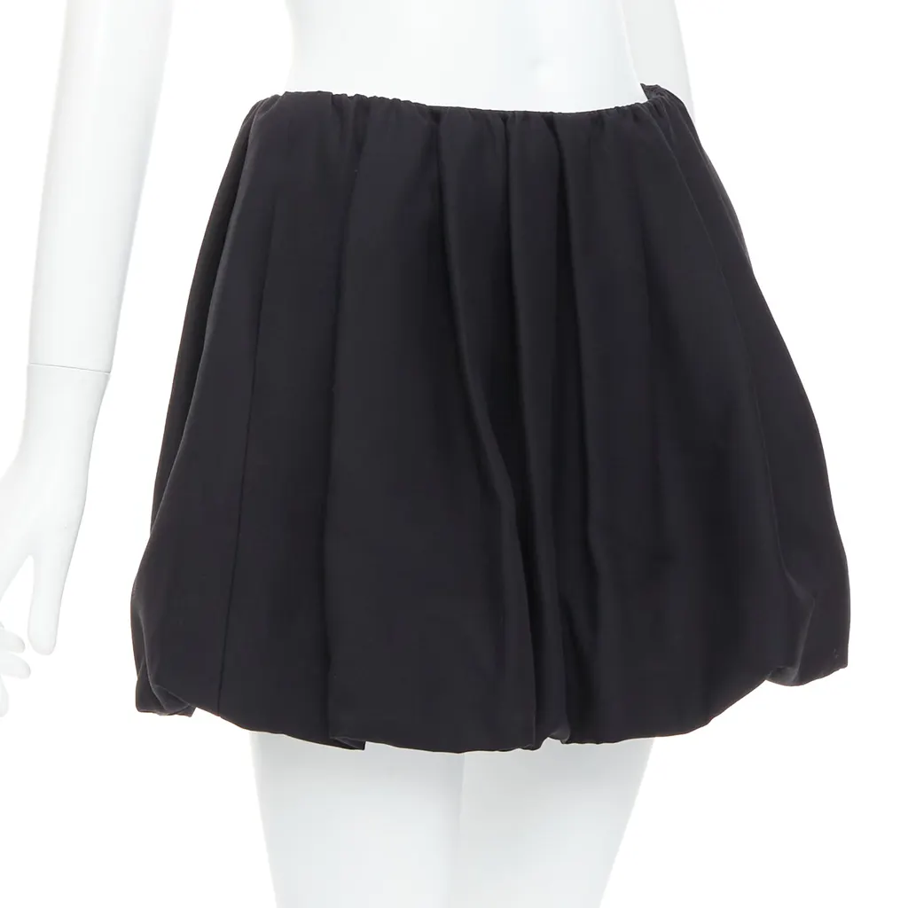 Valentino Bubble Crepe Skirt Black Wool Very good - Inside View