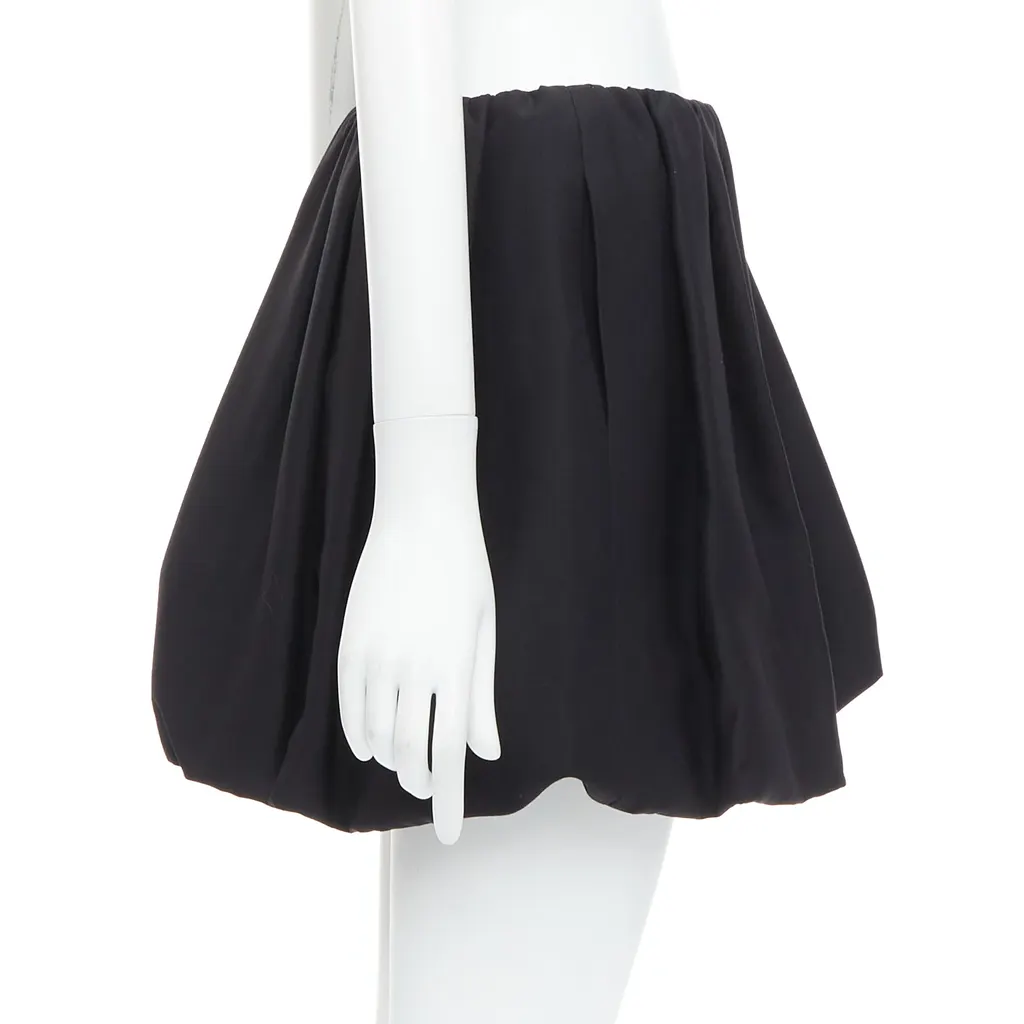 Valentino Bubble Crepe Skirt Black Wool Very good - Model View