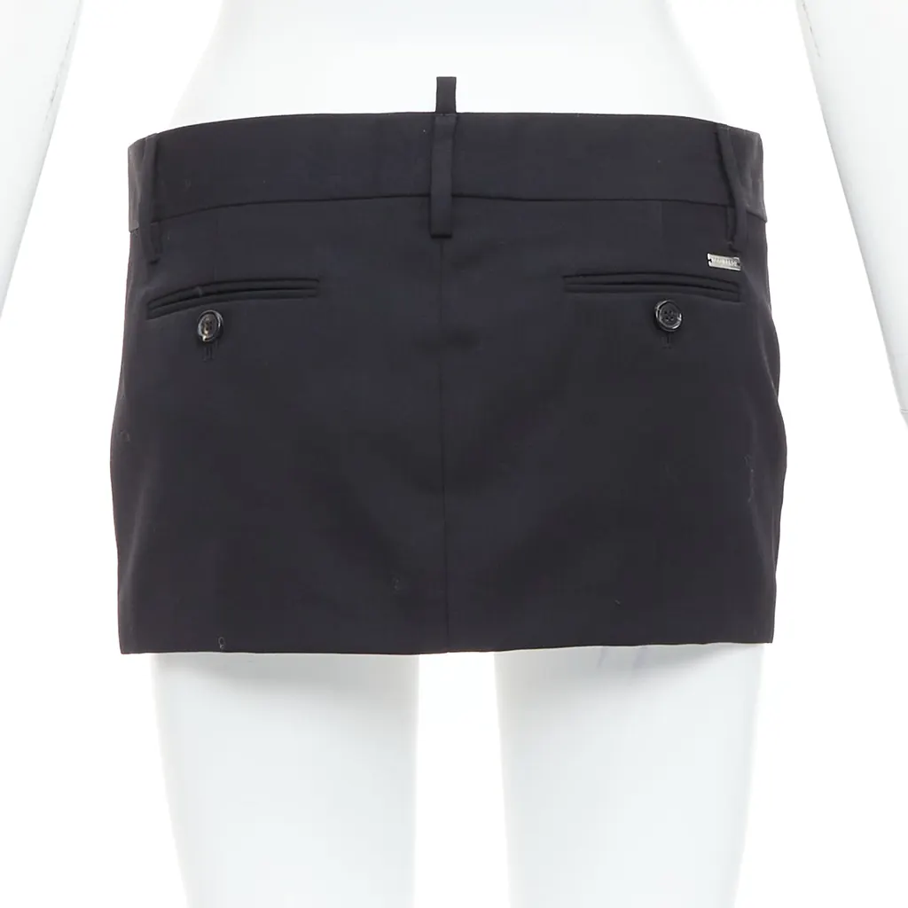 Dsquared2 Micro Wool Skirt Black Wool Very good - Box View