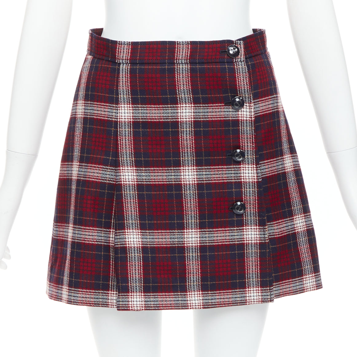 Dior Plaid A-line Skirt
