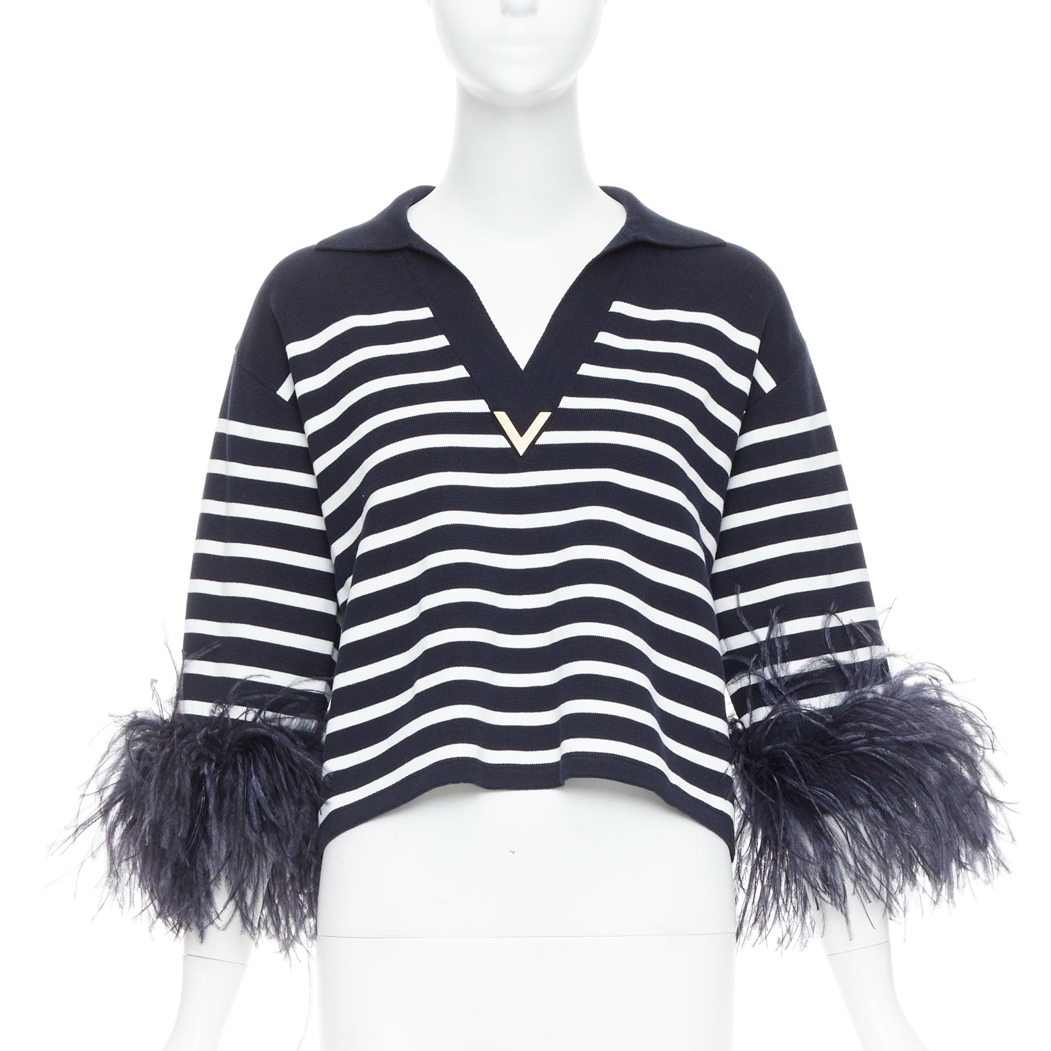 Valentino Feather Polo Top