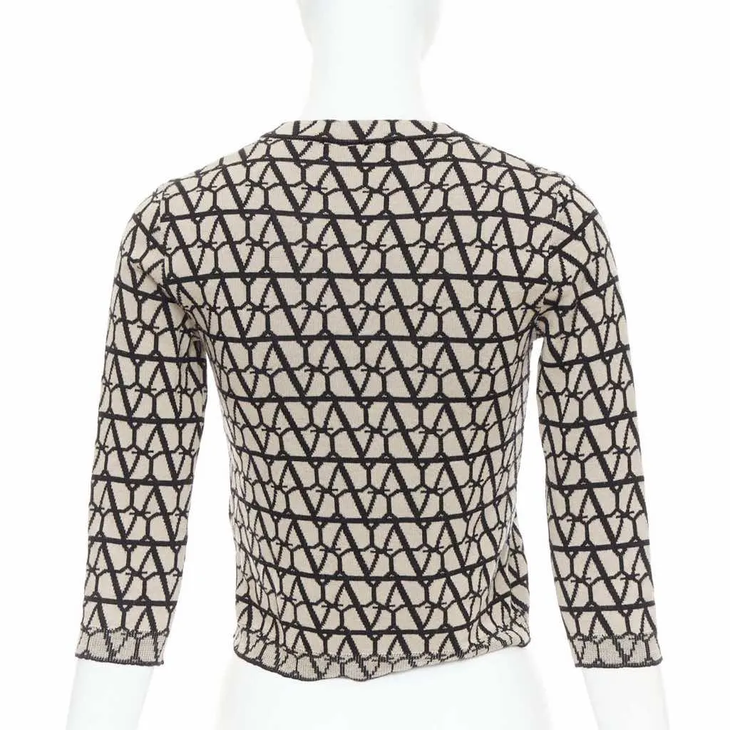Valentino Iconographe Crop Sweater Beige Wool Very good - Box View