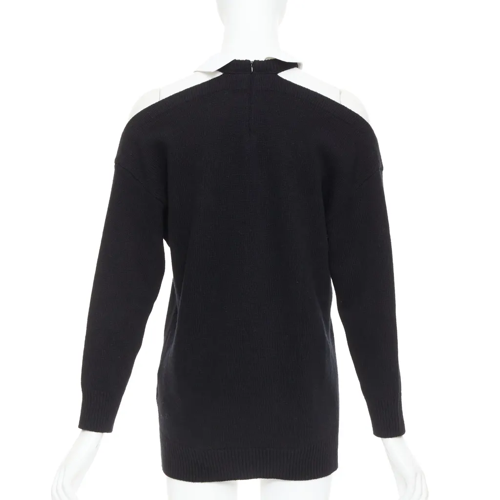 Valentino Cold Shoulder Sweater Black Wool Very good - Box View