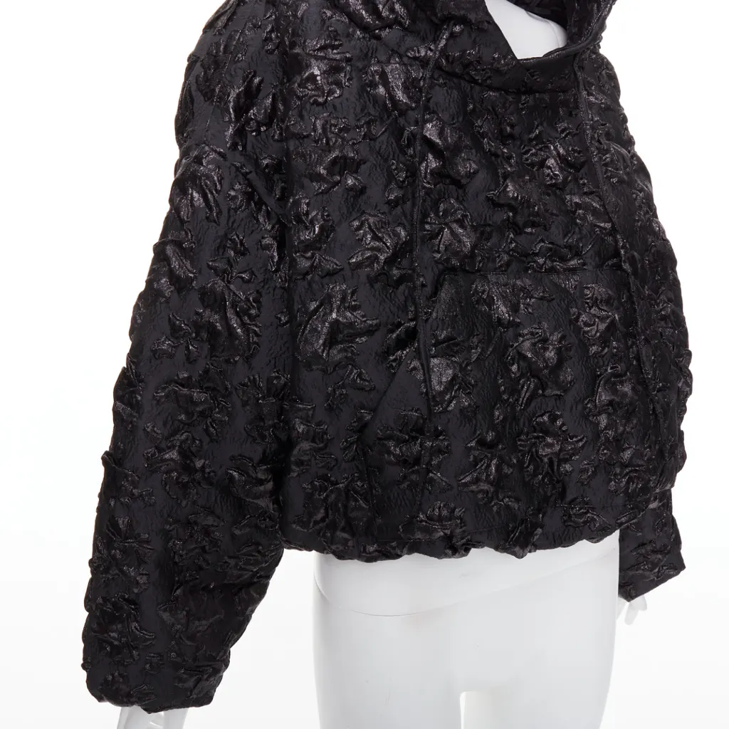 Valentino 3D Jacquard Hoodie Black Polyester Very good - Back View
