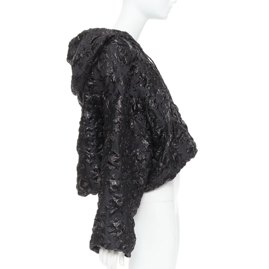 Valentino 3D Jacquard Hoodie Black Polyester Very good - Model View