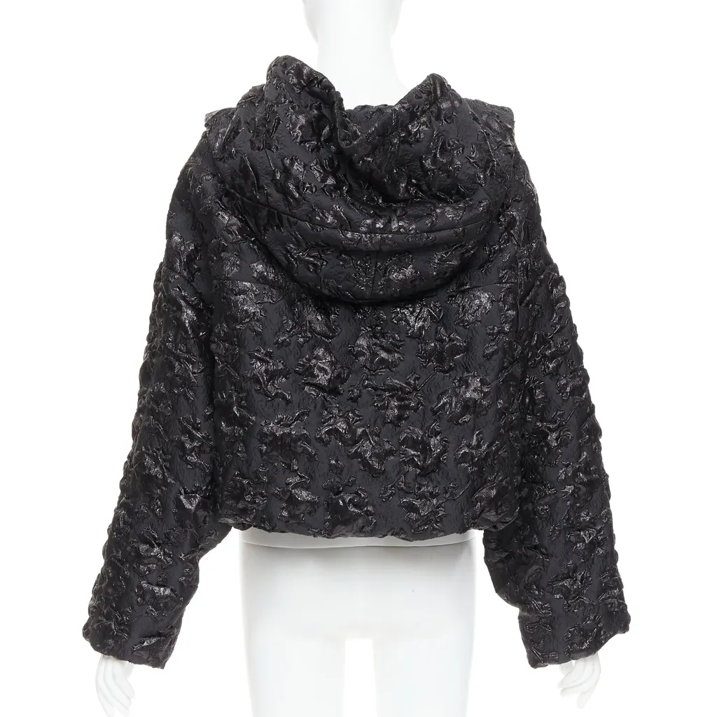Valentino 3D Jacquard Hoodie Black Polyester Very good - Box View