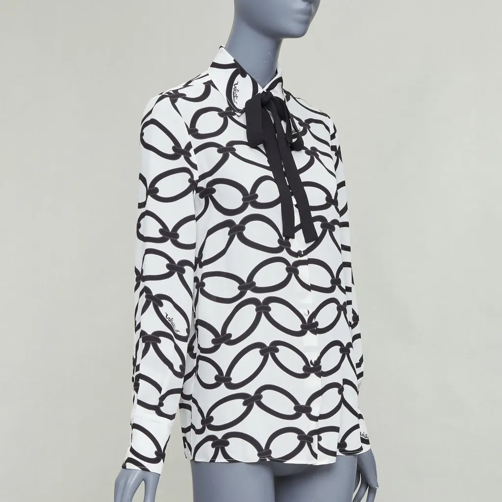 Valentino Chain Silk Blouse White Silk Very good - Inside View