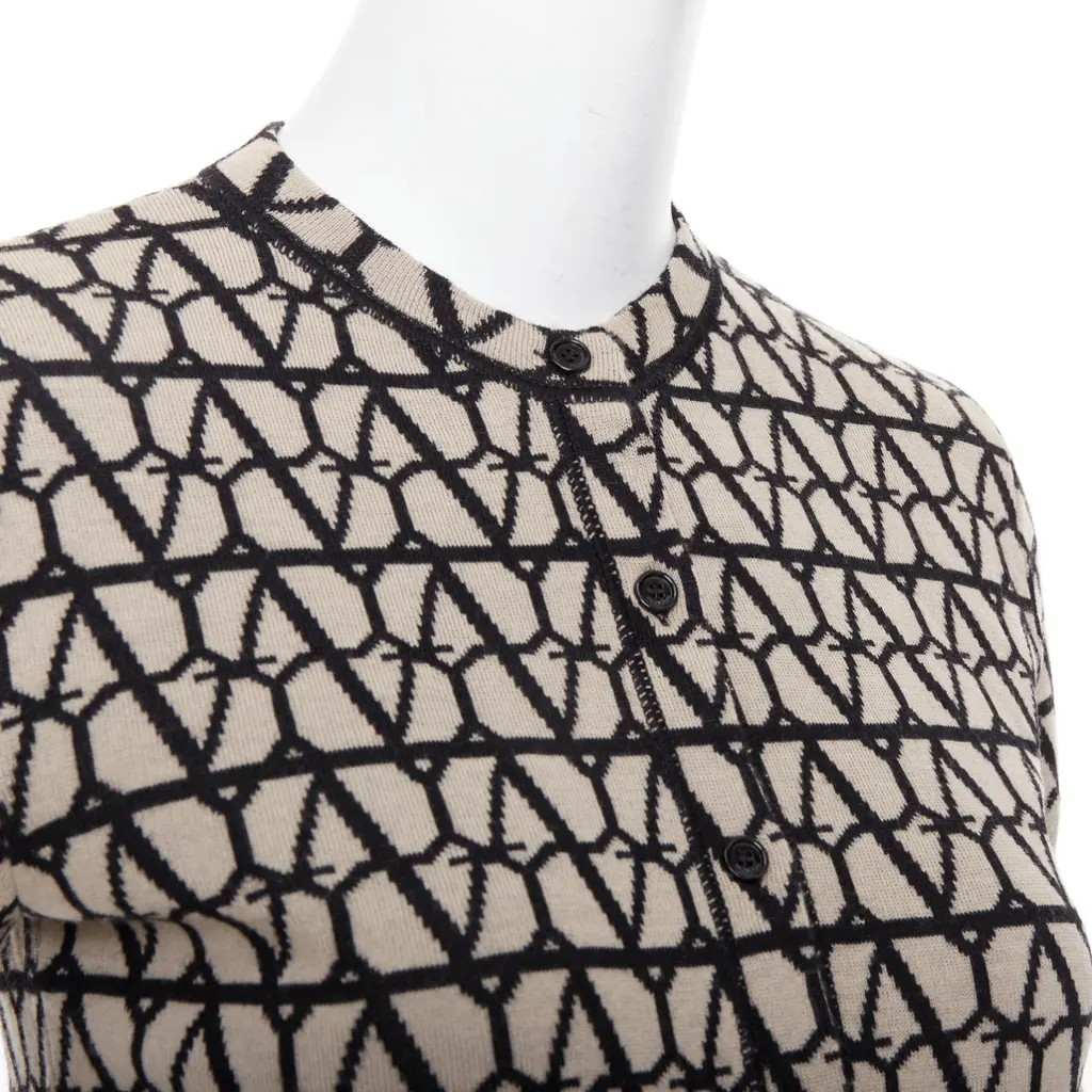 Valentino Iconographe Cardigan Beige Wool Very good - Back View