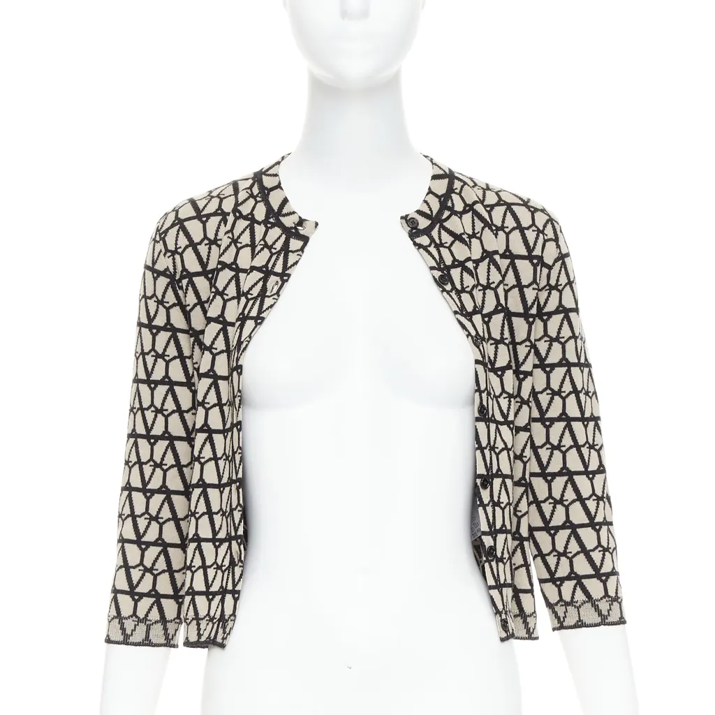 Valentino Iconographe Cardigan Beige Wool Very good - Inside View