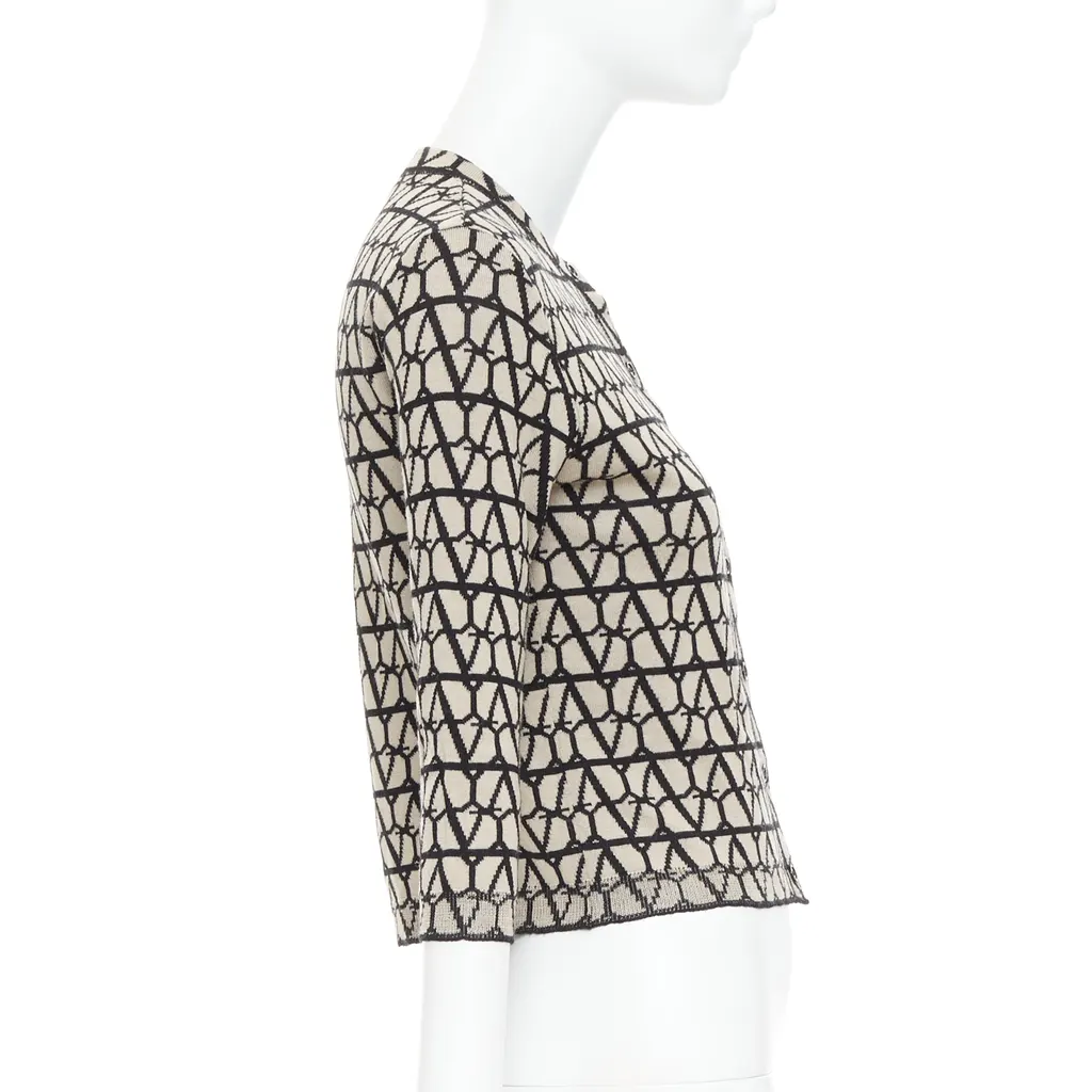 Valentino Iconographe Cardigan Beige Wool Very good - Box View