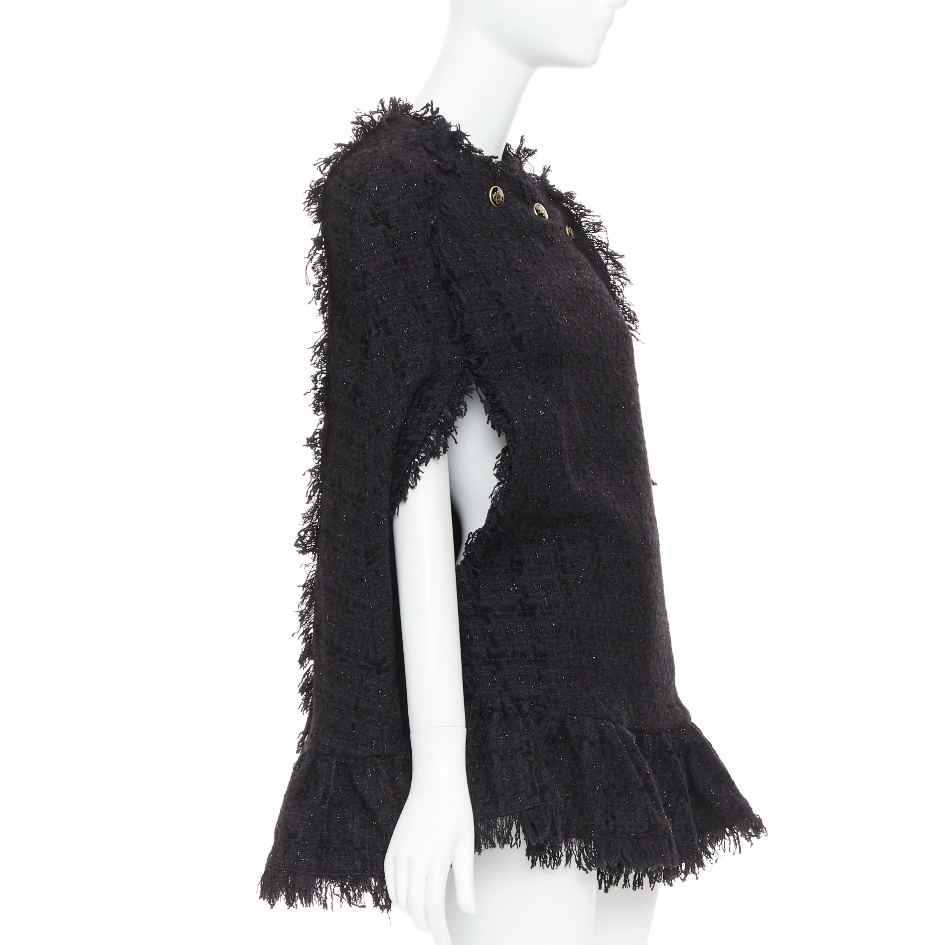 Msgm Fringe Cape Coat - Image 6