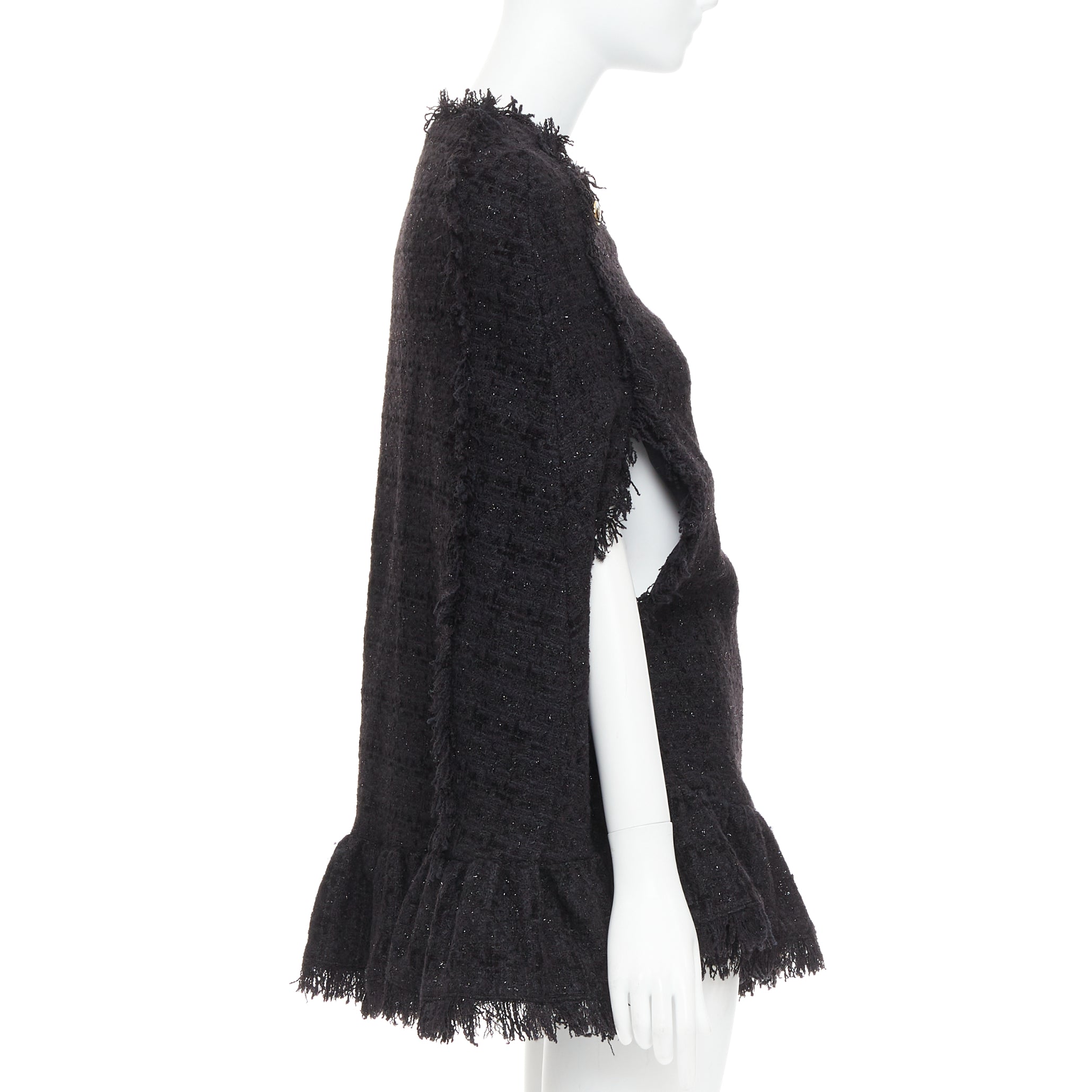 Msgm Fringe Cape Coat - 4