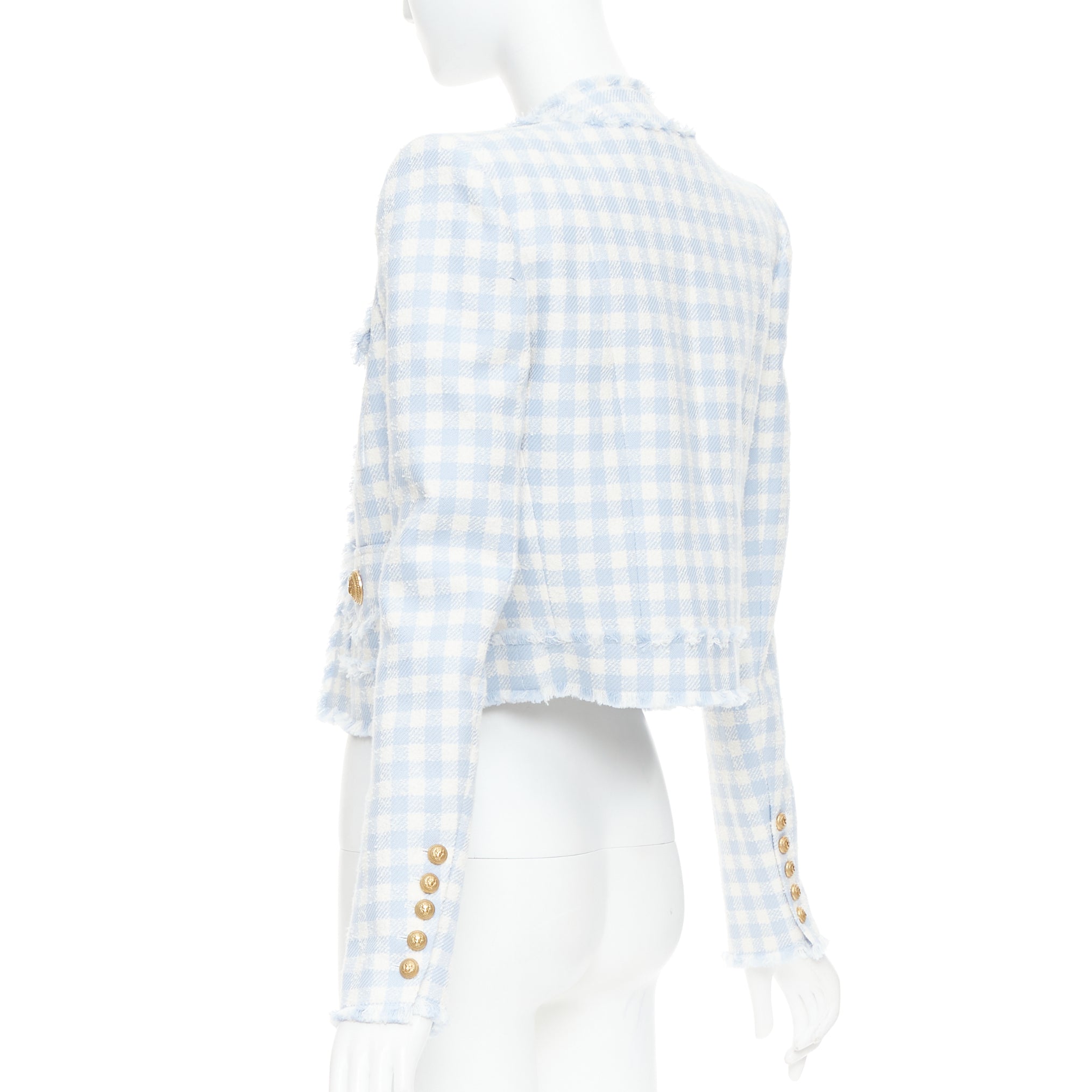 Balmain Plaid Cropped Jacket - Detail 1