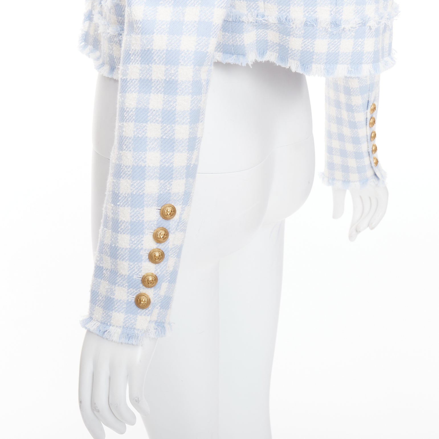 Balmain Plaid Cropped Jacket - Detail 2