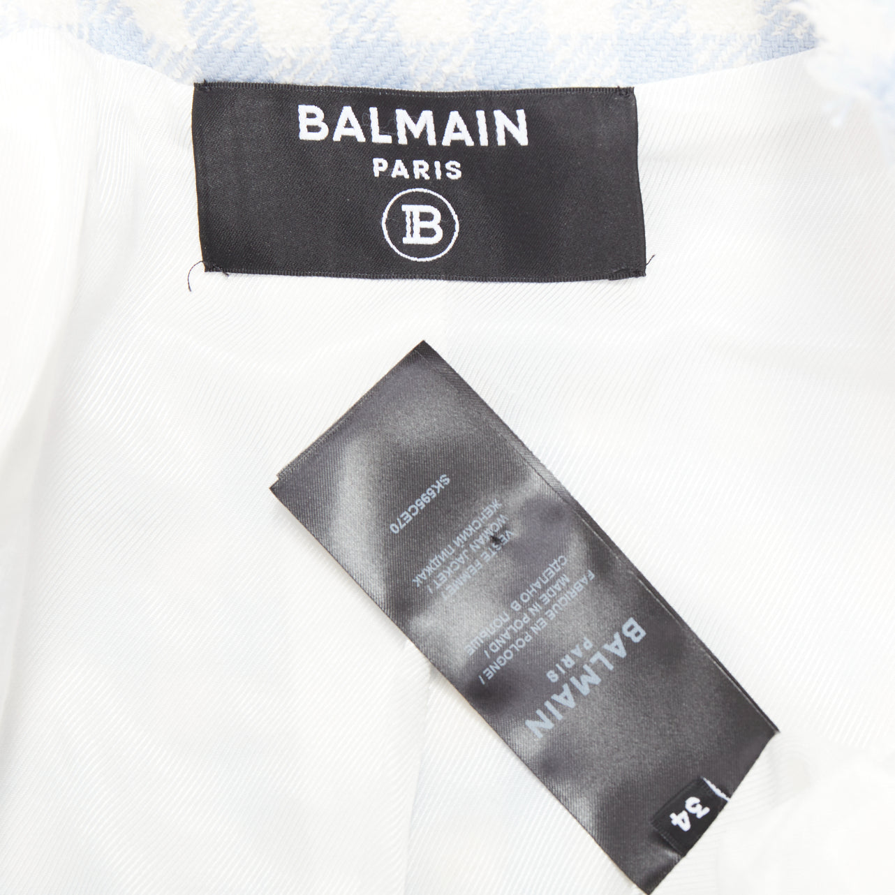 Balmain Plaid Cropped Jacket - Image 10