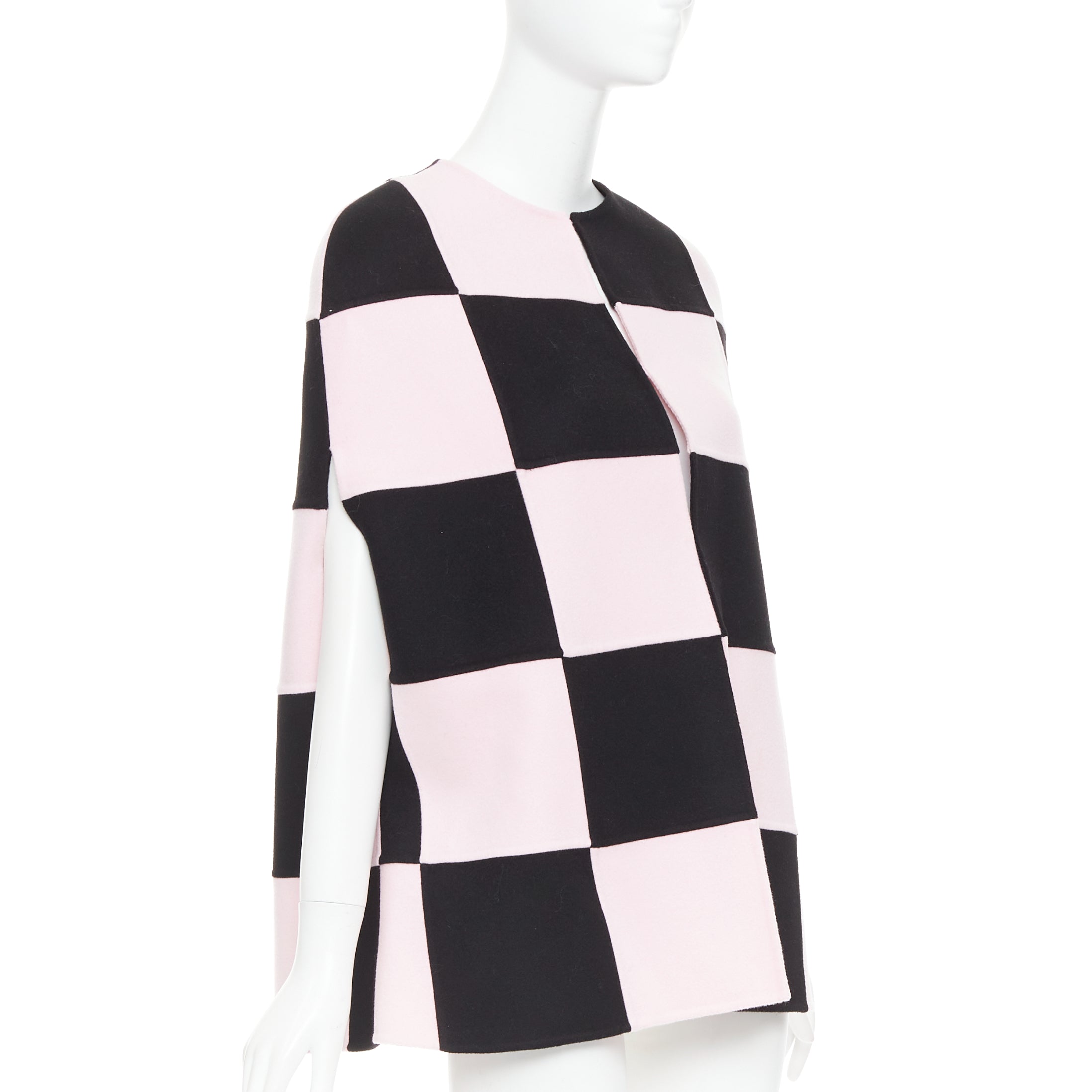 Valentino Checkered Cape Coat