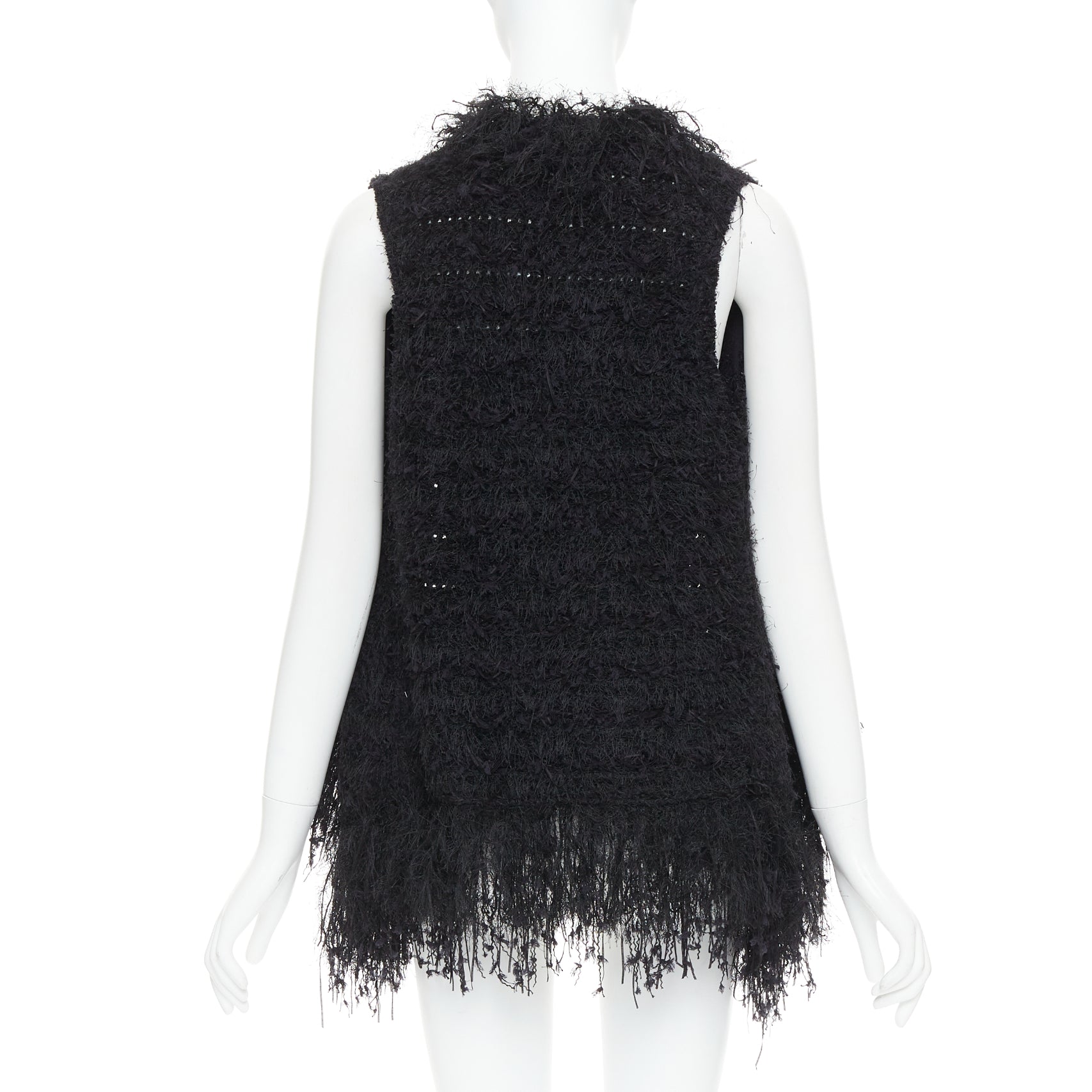 Balmain Fringe Drape Vest - Side view