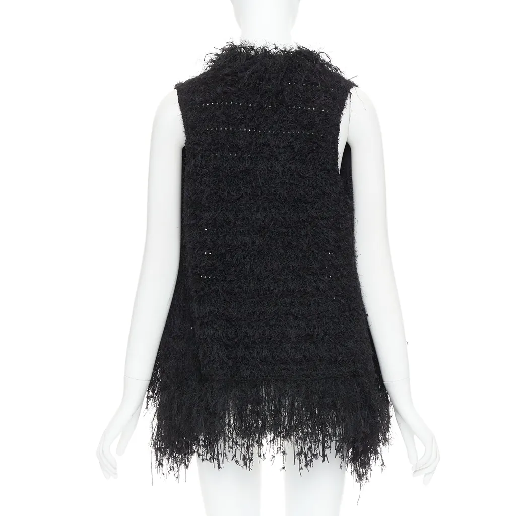 Balmain Fringe Drape Vest Gold Viscose Very good - Box View