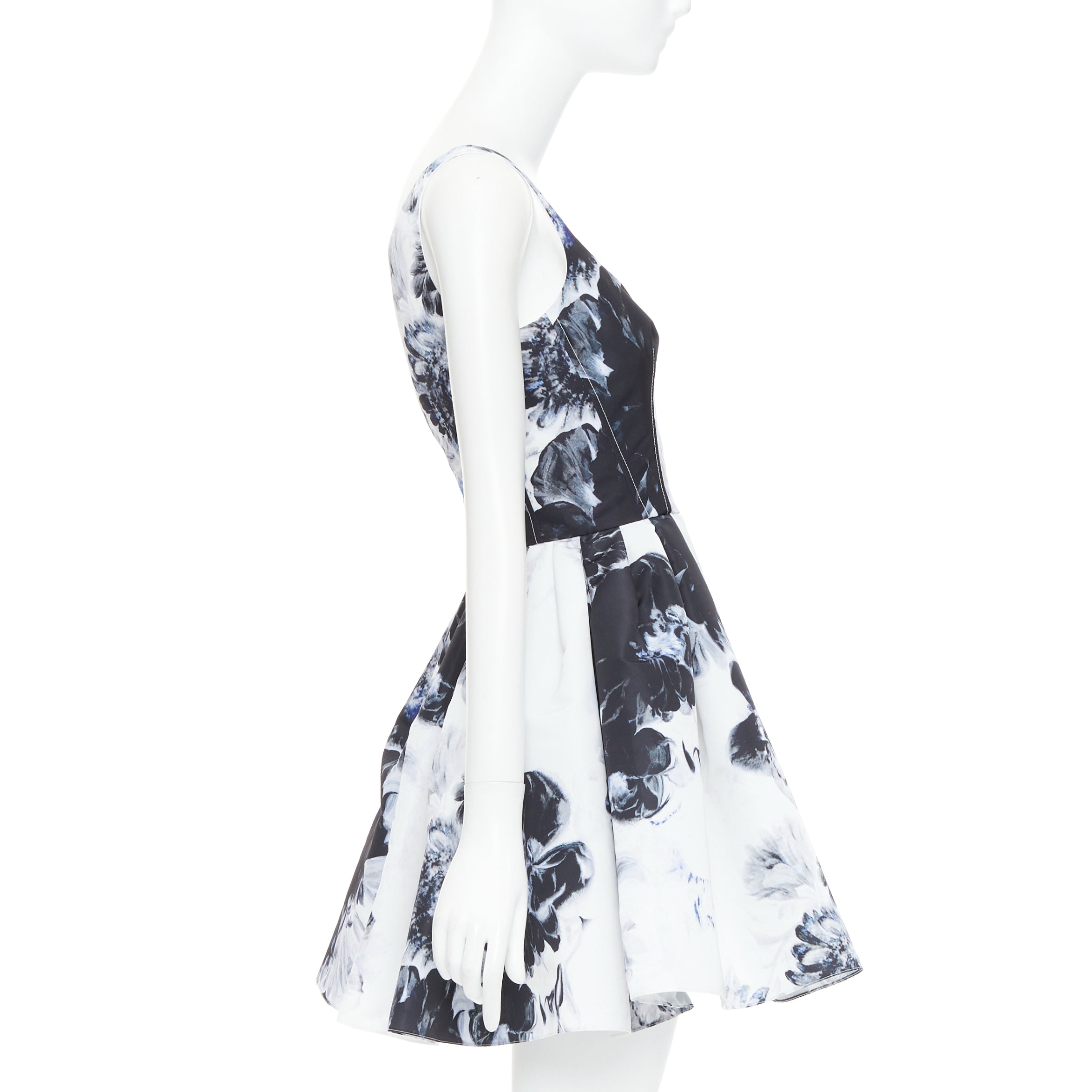 Alexander Mcqueen Ink Floral Dress - 4