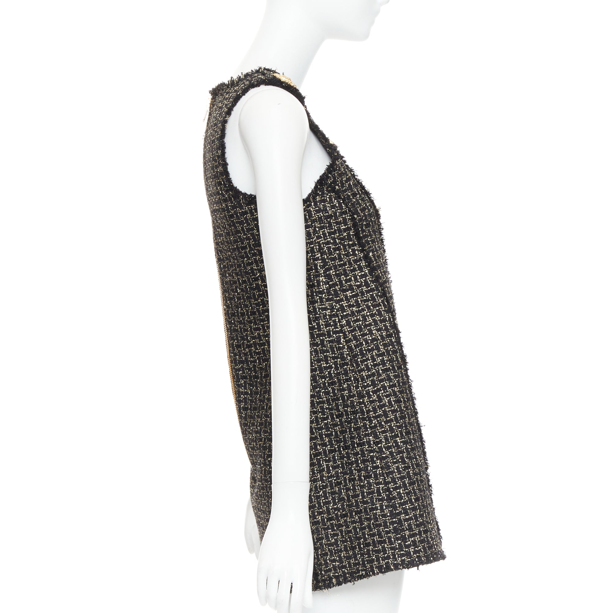 Balmain Metallic Tweed Dress - 4