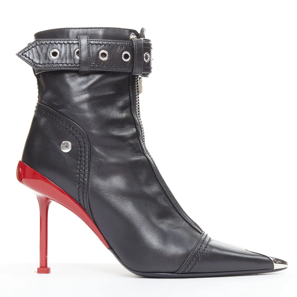 Alexander McQueen Slash Black Leather Good - Front View