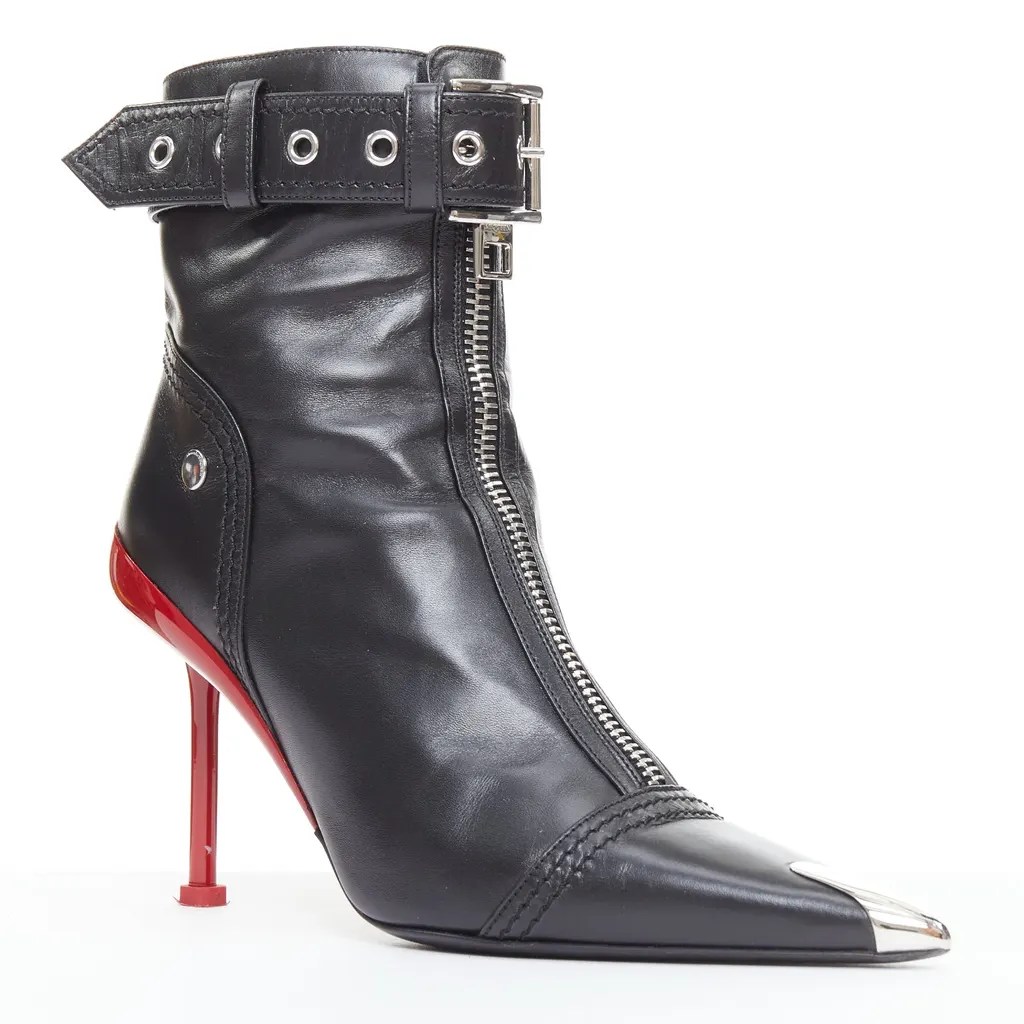 Alexander McQueen Slash Black Leather Good - Back View