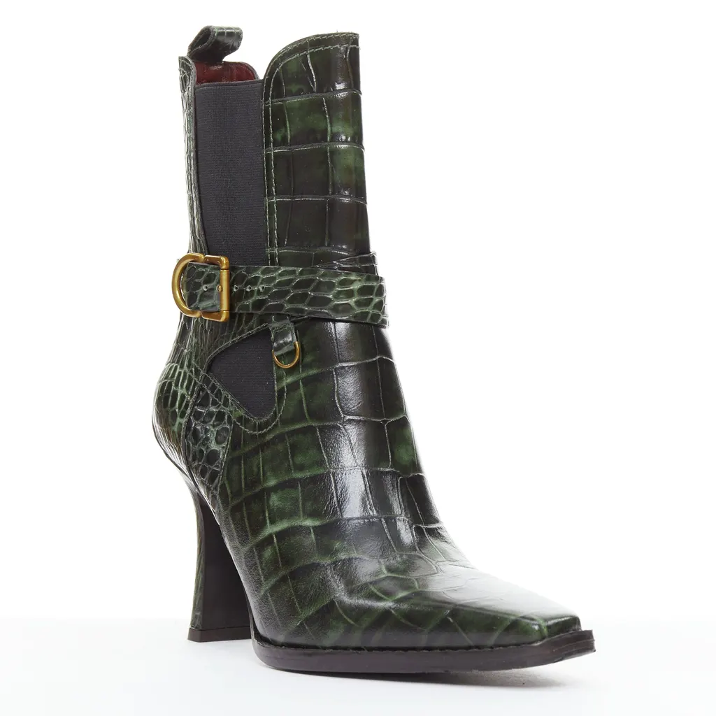 Sies Marjan Naomy 15BEC014 Green Leather Very good - Back View