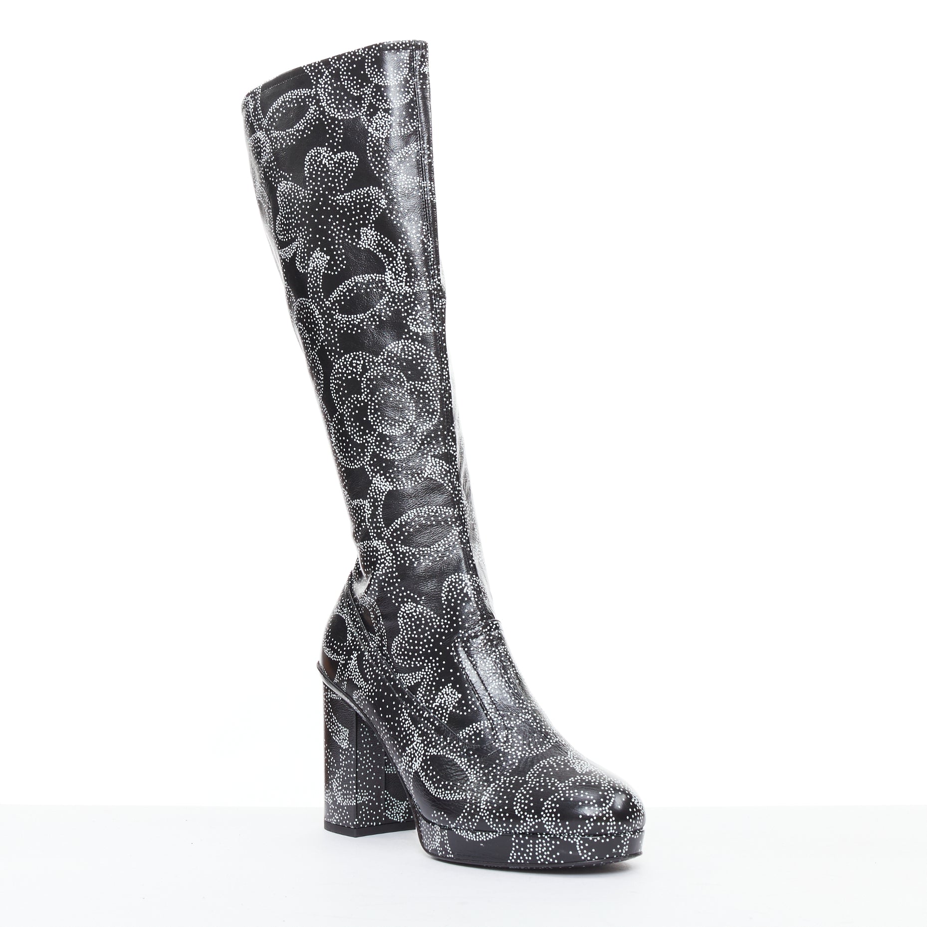 Chanel Monogram Bronze Rain Boots - Back view