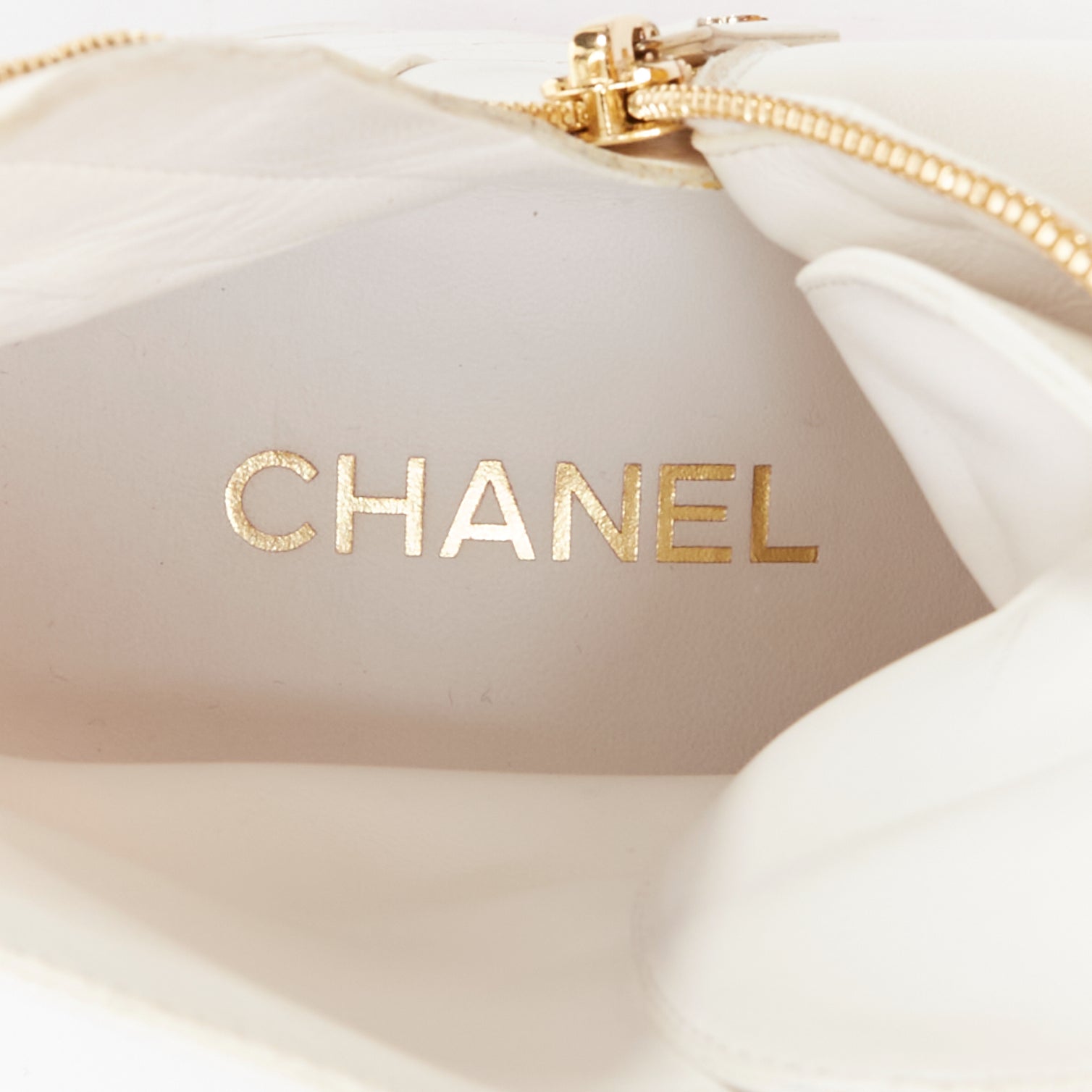 Chanel Silver Lucite Heel Boots - Image 11