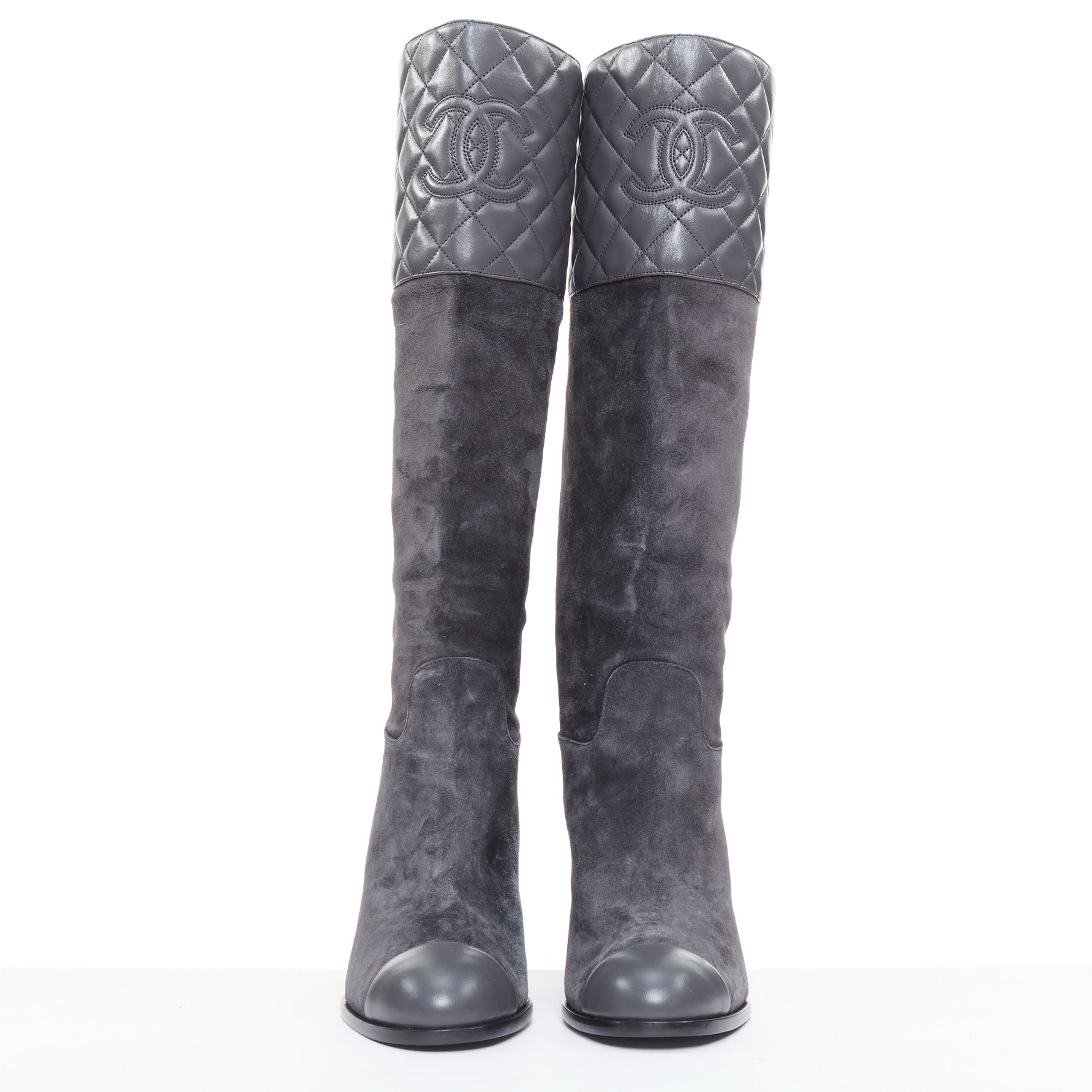 Chanel Fabric Platform Heel Boots - Image 6